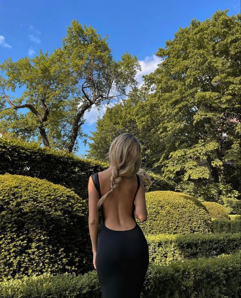 Tumblr, Nature, Black Backless Dress, Spring Fairy, Summer Mood, Fairy Magic, European Summer, Fashion Lookbook, In The Garden