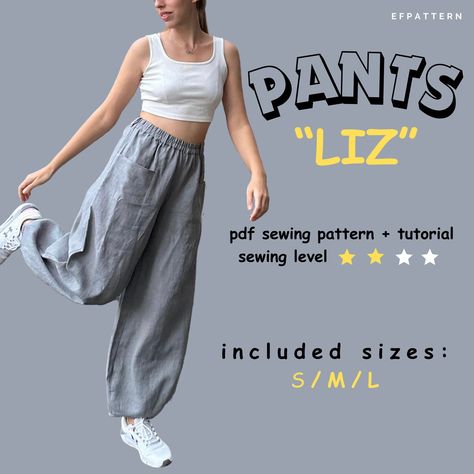 Easy Trouser Sewing Pattern, Wide Leg Pants Sewing Pattern, Pants Pattern Free, Harem Pants Pattern, Pants Sewing, Summer Trousers, Pants Sewing Pattern, Fusible Interfacing, Fabric Scissors