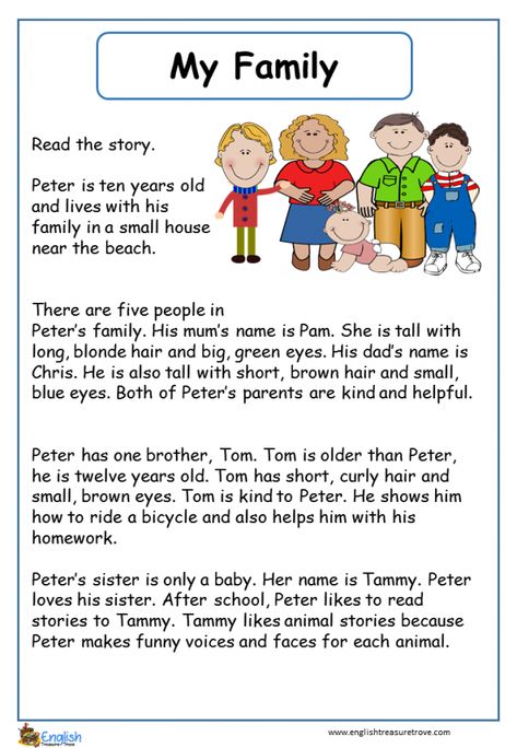 Search Results for “my family” – English Treasure Trove Family English Worksheet, Family Vocabulary English, My Family Worksheets For Kids, Family Reading Comprehension, My Family Worksheet, English Story For Kids, My Family Essay, English Comprehension, Kertas Kerja Prasekolah