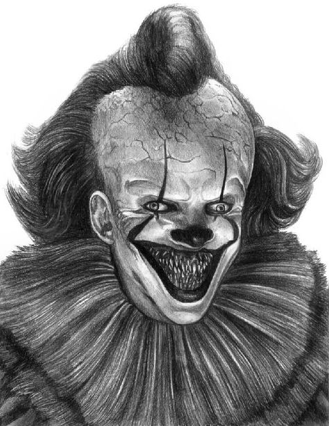 Horror Artwork Drawings, Pennywise Drawing Sketch, Clown Sketch, Scary Clown Drawing, Pennywise Drawing, Retro Surf Art, It Chapter 2, Harry Potter Art Drawings, Scary Drawings