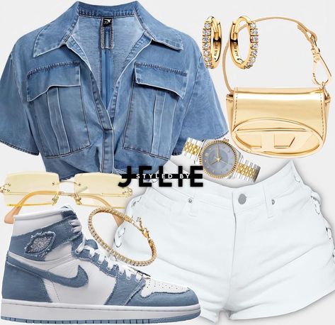 JELIE | DM TO BOOK YOUR LOOKS - - - - - - - Follow @styledbyjelie for more - - - - - - #styledbyjelie #outfitideas #outfitinspo… | Instagram Casual Outfit Ideas Black Women, Styled By Outfits, First Date Outfit Ideas For Black Women, Black Outfit White Shoes, Black Woman Fashion Outfits, White And Denim Outfits Black Woman, First Day Of College Outfits Black Women, Denim And White Outfits Black Women, Shein Inspired Outfits Summer