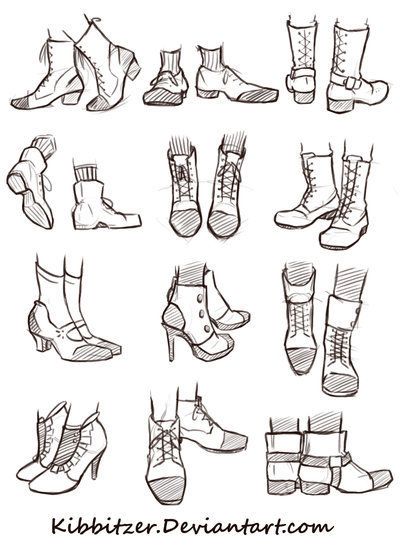 Random Drawing References - Album on Imgur #drawings #drawingtips #drawingtutorial #drawingideas #drawingchallenge #naturedrawing #art #artsketches #artdrawings #sketching #sketches Drawing Boots, Corak Krusye, Boots Drawing, Lakaran Fesyen, Different Shoes, Desen Realist, Seni Vintage, Výtvarné Reference, Trendy Boots