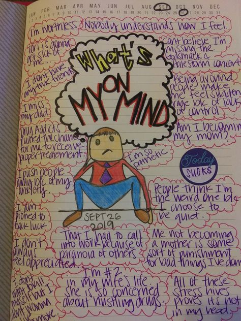 What's on my mind bullet journal Mind Map Journal Ideas, Things I Miss Journal, Bulletin Journal, Doodle Bug, Bulletin Journal Ideas, Mindfulness Journal, On My Mind, Mind Map, Bullet Journal Ideas Pages