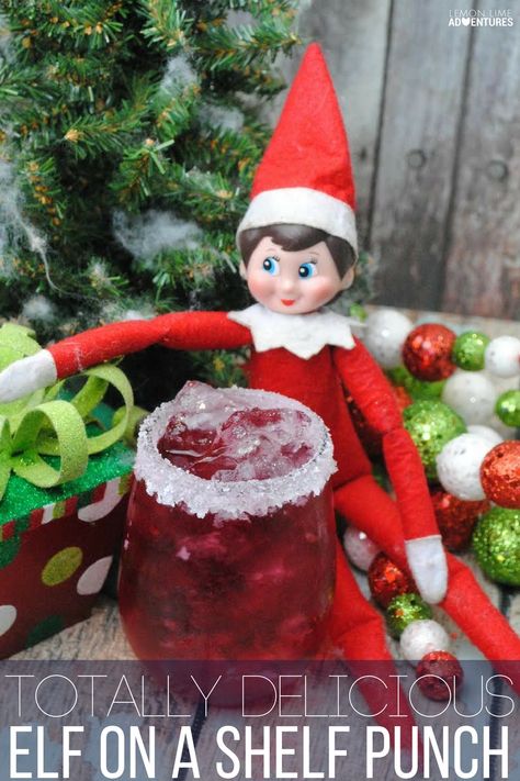 Totally Delicious Elf on a Shelf Punch! Elf Punch, Class Holiday Party, Holiday Party Punch, Hat Cupcakes, Holiday Meal Planning, Elf On A Shelf, Punch Drinks, Wine Club, Party Punch