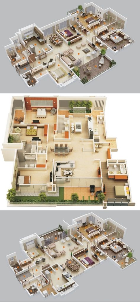 Apartment House Plans, Casas The Sims Freeplay, 4 Bedroom House Designs, Detail Arsitektur, 3d House Plans, 4 Bedroom Apartments, Floor Plan 4 Bedroom, 4 Bedroom House Plans, Casas The Sims 4