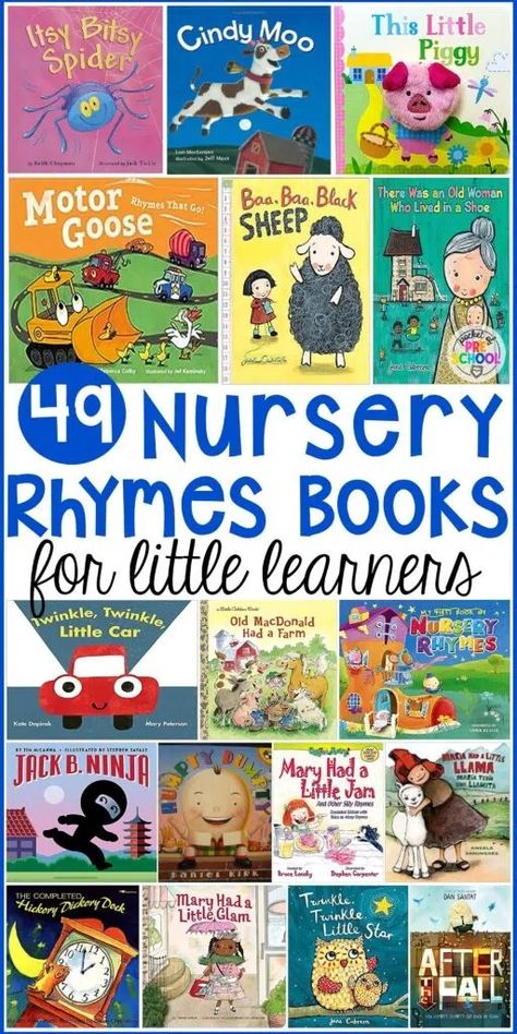 49 Nursery Rhyme Books for Little Learners - Pocket of Preschool Nursery Rhyme Math, Nursery Rhymes Preschool Theme, Preschool Age Activities, Nursery Rhyme Books, Nursery Rhyme Lessons, Rhyming Preschool, Books For Preschool, Pocket Of Preschool, Nursery Rhymes Preschool