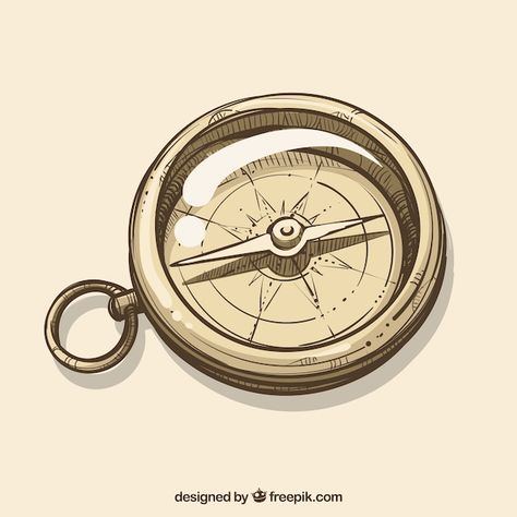 Magnetic Compass Drawing, Pirate Compass Drawing, Vintage Compass Drawing, Compass Drawing Vintage, Compass Aesthetic, Compass Background, Pirate Compass, Compass Drawing, Compass Vector