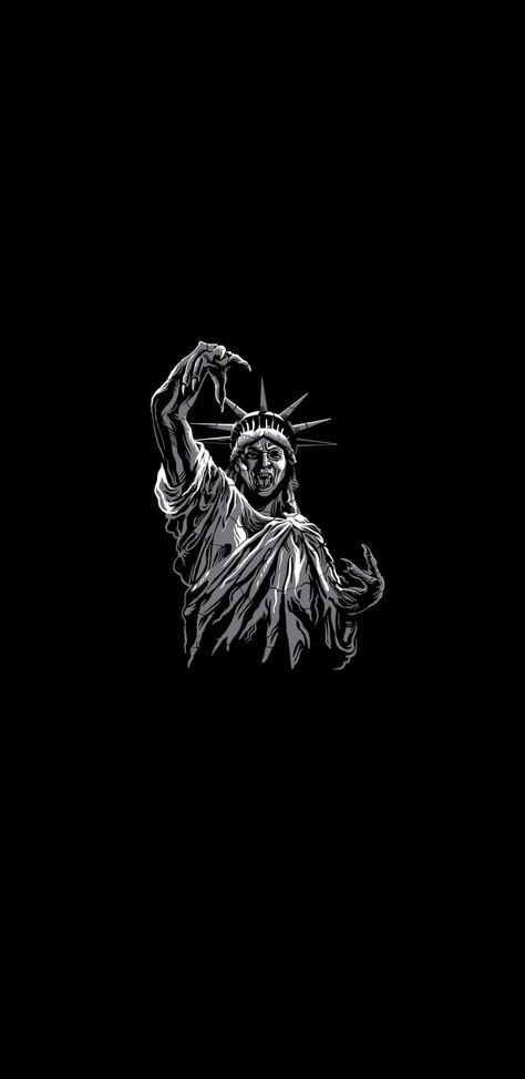 Liberty Statue Aesthetic, Patung Liberty Aesthetic, Evil Wallpaper Aesthetic, Oled Wallpaper Iphone Wallpapers, Black Lovers Wallpaper, Dark Evil Wallpaper, Dark Oled Wallpaper, Black Lover Wallpaper, Astronaut Art Illustration