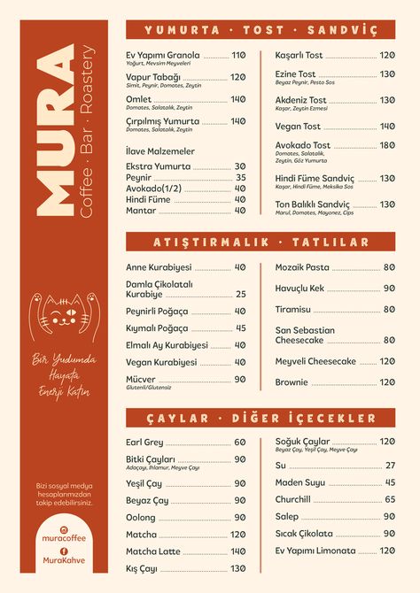 Illustrative Menu Design, Simple Restaurant Menu Design, Cafe Menu Design Aesthetic, Drink Menu Restaurant, Coffee Menu Graphic Design, Bar Food Menu Design, Digital Menu Design Ideas, Illustration Menu Design, One Page Menu Design