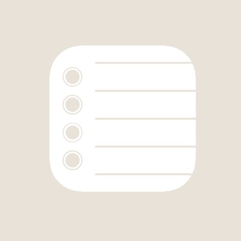 Light Cream App Icons, White Beige App Icons, Light Tan App Icons, App Icons Aesthetic Cream, Light Beige App Icons, Reminders Icon, Icons Beige, App Ikon, Ipad Organizer