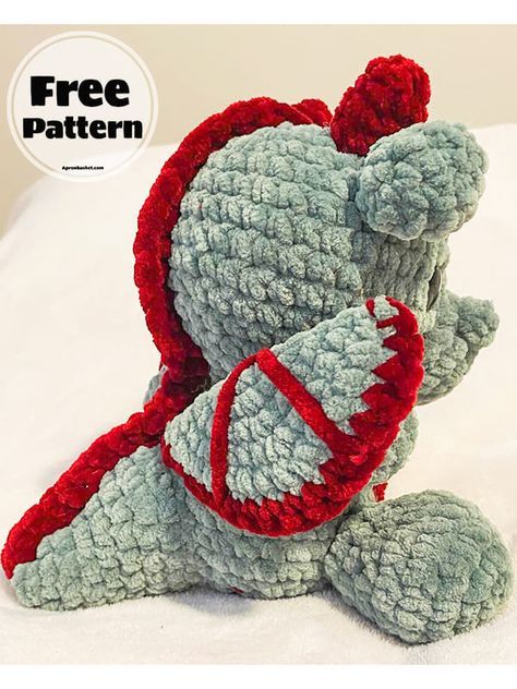 Free PDF Amigurumi Dragon Crochet Pattern Amigurumi Patterns, Pocket Dragon Crochet Pattern, Crochet Plushies Pattern Free Dragon, Dragon Plush Crochet Pattern Free, Crochet Plush Patterns Free, Agrumini Crochet Free, Cute Crochet Dragon, Crochet Dragon Blanket Pattern Free, Godzilla Crochet Pattern Free