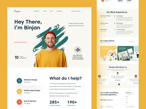 Cv Website, Personal Website Design, Mise En Page Web, Ui Portfolio, Ux Design Portfolio, Web Portfolio, Portfolio Examples, Portfolio Website Design, Portfolio Site