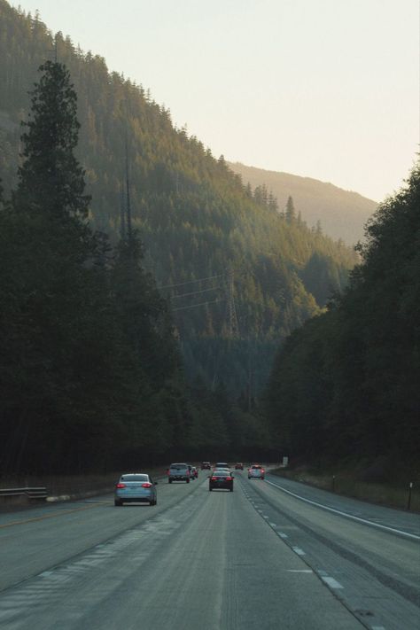 Driving In The Mountains, Driving Through Mountains Aesthetic, Nature Adventure Aesthetic, West America Aesthetic, Seattle Vision Board, Midwest College Aesthetic, Seattle Living Aesthetic, Road-trip Aesthetic, Adventure Asethic