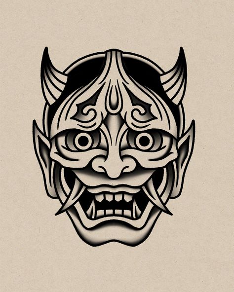 American Traditional Hannya Mask, Black Flash Tattoo Traditional, Omni Mask Tattoo Design, Valkyrie Tattoo Traditional, Bat American Traditional Tattoo, Old School Tattoo Men Ideas Traditional Styles, Japanese Traditional Tattoo Design, Traditional Style Tattoo Black And White, Tatto Old Scold