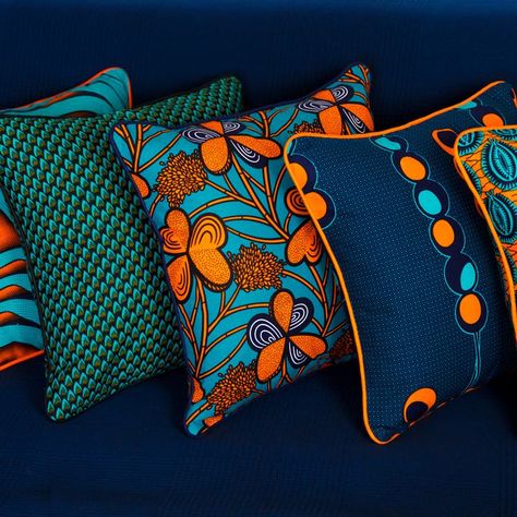 Create a pop of colour in your home with our African print cushions! Ankara pillows African Print Home Decor Ideas, African Print Decor, Ankara Pillows, African Print Pillows, African Interior Design, African Inspired Decor, African Interior, African Theme, African Accessories