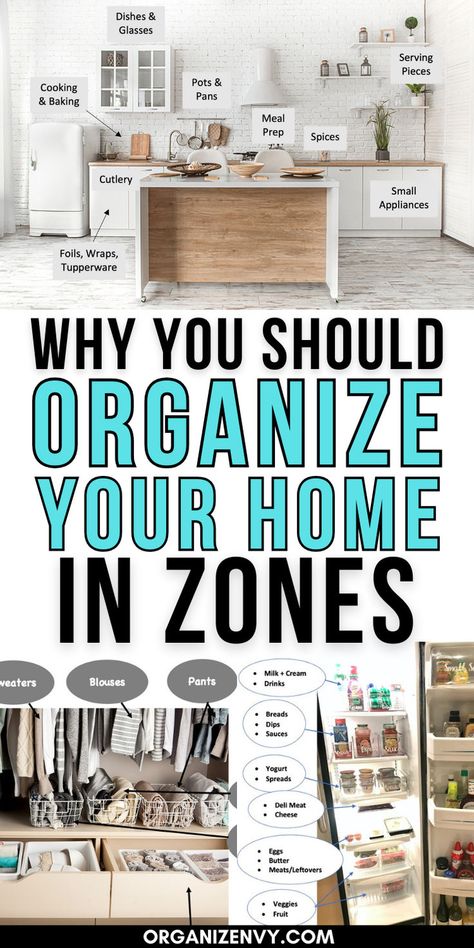 Photos of organizing zones throughout the house Organisation, Space Infographic, Home Storage Hacks, Clean Organized House, Small Office Organization, Storage Diy Ideas, Ideas For Bathrooms, Happy Homemaking, Getting Organized At Home