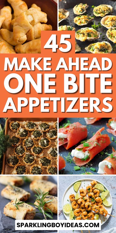 One bite appetizers to elevate your next gathering! Explore our collection of bite-size appetizers for the party. From elegant one-bite hors d'oeuvres to creative bite-sized snacks, these mini-party snacks are sure to impress. Discover quick-finger foods for parties like mini meatballs, caprese skewers, mushroom appetizers, cheese balls, and more, including vegetarian and gluten-free options. These simple party appetizer recipes are as delightful to look at as they are to eat! Foods For Parties, Party Appetizer Recipes, Bite Size Appetizers Easy, Nye Food, Appetizers Cheese, Savoury Finger Food, One Bite Appetizers, Small Bites Appetizers, Unique Appetizers