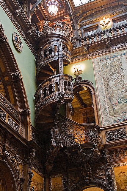 bluepueblo:“ Wooden Spiral Staircase, Pele’s Castle, Romaniaphoto by bob9billion”In Romania, no less. GAH.Can I move in? I could live on the staircase. JUST ON THE STAIRCASE. Peles Castle, Stairway To Heaven, Spiral Staircase, Beautiful Architecture, Beautiful Buildings, Oh The Places Youll Go, Abandoned Places, Amazing Architecture, Art And Architecture