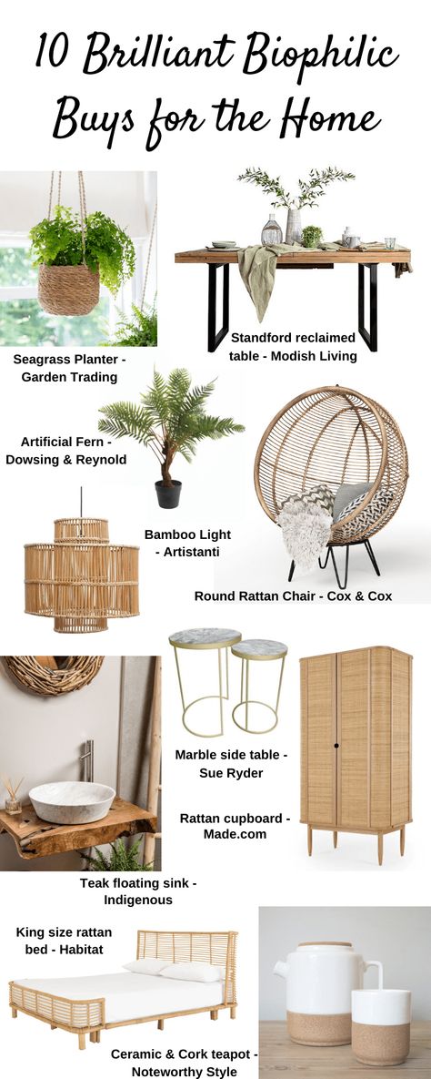 10 Brilliant Biophilic Buys for the Home Biophilic Mood Board Interior Design, Biofilic Design, Biophilic Interior, Grand Designs Houses, Baddie Bedroom, Baddie Bedroom Ideas, Home Decor Ideas Bedroom, Jade Design, Sustainable Interior Design