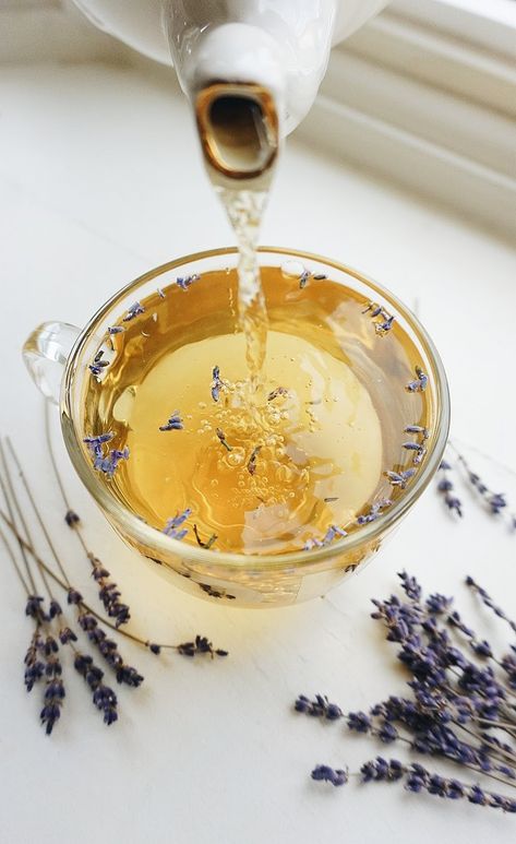 Calming tea with real organic lavender flowers. Lavender steeps beautifully. You can also add organic whole chamomile flowers for a floral tea dream. #flowertea #organictea #chamomile #lavender #floraltea #flowers #french #calm #peaceful #tea #diy Lavender Tea Party, Chamomile Lavender Tea, Daisy Tea, Tea Lavender, Tea Product, Calming Tea, Flowers Lavender, Farm Business, Lavender Aesthetic