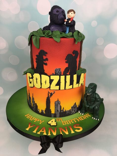King Kong Birthday Cake, Godzilla Cupcakes, Godzilla And King Kong, Godzilla Cake, Latest Birthday Cake, Birthday Cake And Cupcakes, Godzilla Party, Godzilla Birthday Party, Godzilla Birthday