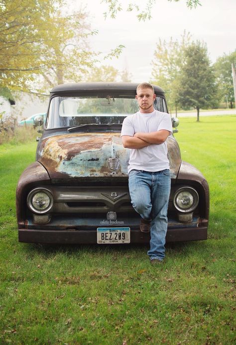 Senior Pic with relic ford pick up truck Senior Boys, Ford Pick Up, Baseball Ideas, Pick Up Truck, High School Senior Pictures, Antique Trucks, Old Tractors, Ford Pickup, Vintage Truck