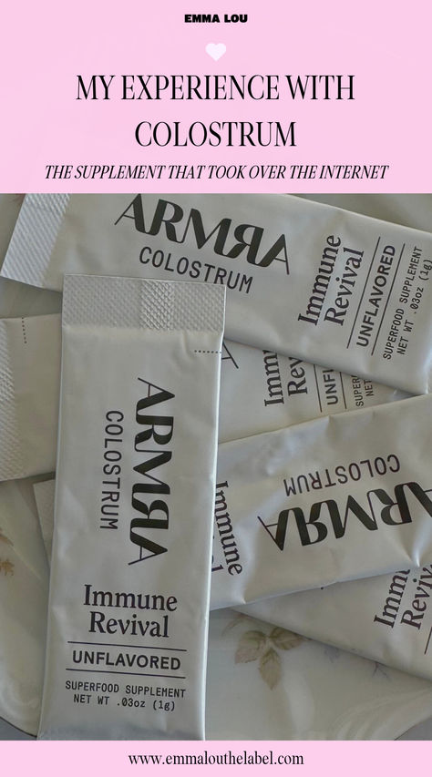 You may have heard about Colostrum, as it’s all the rage right now on TikTok and Instagram via wellness communities. In case you aren’t familiar — Colostrum is the first form of breastmilk that’s released after giving birth. It’s extremely high in antibodies and antioxidants to help strengthen the immune system. I first heard about colostrum from Lauryn Bosstick, who is queen of all things wellness, so I wanted to try it myself. #colostrum Lauryn Bosstick, Superfood Supplements, Pilates Moves, Wellness Community, After Giving Birth, The Immune System, Giving Birth, Breast Milk, Nutrition Tips