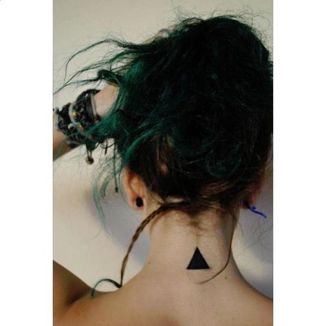 inkunderyourskin's photo on Instagram Triangle Neck Tattoo, Triangle Tattoo Meaning, Geometric Henna, Nape Tattoo, Triangle Tattoos, Body Modifications, Trendy Tattoos, Minimal Tattoo, Skin Art