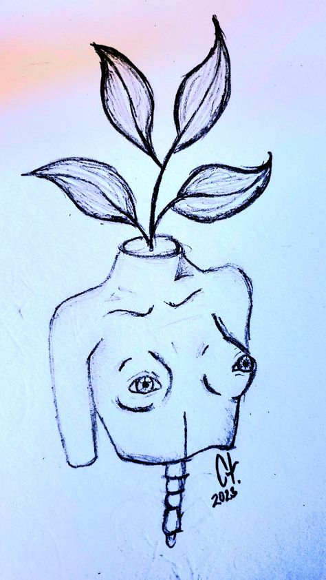 Plant Women Eyes Creepy Woman Doodle Art, Simple Creepy Paintings, Trippy Scary Drawing Ideas Easy, Scary Line Art, Things To Draw And Put On Your Wall, Plant Woman Drawing, Eyes Scary Drawing, Creepy Weird Drawings, Sketch Of Mushroom