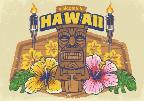 Hawaiian Mythology, Hawaii Design, Tiki Hawaii, Hawaii Tiki, Mexican Artwork, Resale Clothing, Tiki Art, Android Theme, Tiki Drinks