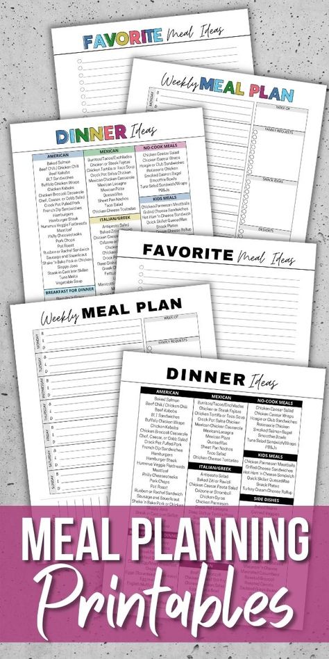 Do you need help with what to cook for dinner? These free printable meal planning templates are not only cute, but they're packed with over 100 dinner ideas, separated by cuisine, so you don't have to stand in front of the open fridge wondering what to make for dinner! Use these meal planning printables to plan out meals for the week, keep track of family favorite meals, and write down a grocery list! Organisation, Open Fridge, Meal Planning Printable Templates, Free Printable Meal Planner, Meal Planning Binder, Menu Planning Printable, What To Cook For Dinner, Dinner Planning Weekly, Free Meal Planning Printables