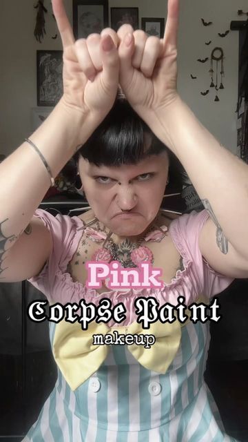 ☥ 𝔄𝔰𝔥𝔞𝔶𝔞 ☥ on Instagram: "𝔠𝔬𝔮𝔲𝔢𝔱𝔱𝔢 𝔠𝔬𝔯𝔭𝔰𝔢 𝔭𝔞𝔦𝔫𝔱 💕🖤  #goth #gothgirl #gothaesthetic #gothfashion #gothmakeup #gothmodel #gothsofinstagram #tradgoth #tradgothmakeup #tradgothfashion #witch #witchaesthetic #witchvibes #motherofhades #metalmakeup #corpsepaint #corpsepaintmakeup #corpsepaintgirl #metalmakeup #corpsepainttutorial" Pink Corpse Paint, Goth Corpse Paint, Corpse Paint Girl, Corpse Paint Ideas, Corpse Paint Makeup, Trad Goth Fashion, Goth Coquette, Goth Makeup Looks, Trad Goth Makeup