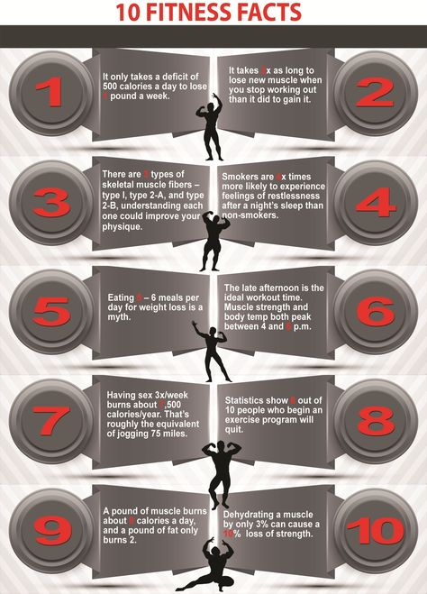 Top 10 Fitness Facts Fitness Infographic, 500 Calories A Day, Card Workout, Fitness Facts, Fun Fitness, Infographic Health, Fit Board Workouts, Bodybuilding Workouts, I Work Out