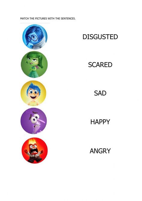 Inside Out Feelings Chart, Emotions Inside Out, Inside Out Worksheets, Inside Out Activities For Kids, Inside Out Activities, Inside Out Feelings, Emotions Worksheet, Inside Out Movie, Movie Worksheet