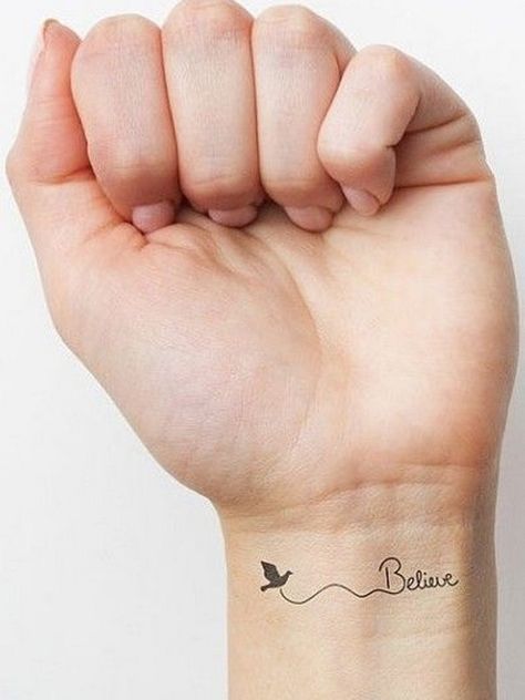 Tattoo Inspiration, Tato Nama, Meaningful Word Tattoos, Tattoo Journal, Believe Tattoos, Tato Henna, Tattoo Schrift, Meaningful Tattoos For Women, Inspiration Tattoos