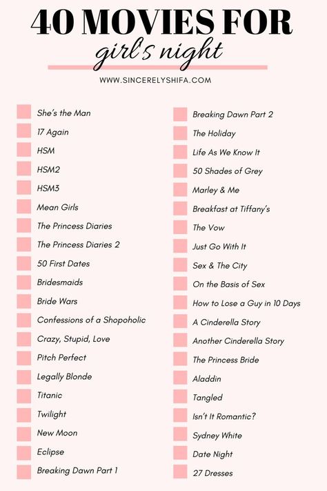 Netflix Movies For Sleepovers, Movie For Teenage Girl, Movie Night Netflix Film, Movies To Watch On Sleepovers, Teens Movies To Watch, Movies Must Watch List, Birthday Movies To Watch, Movies For Sleepovers Girls Night, Sleepover Movies To Watch