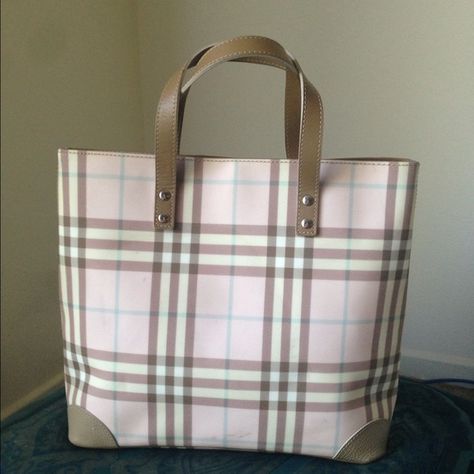 Authentic Burberry Nova Check Tote In Pink! Hardly used Classic Burberry Tote! Inside totally clean. Outside has a couple of minor stains on just one side. Couldn't even get them to show up in pic. A great bag for summer! Always a classic! Looking to sell not trade. Burberry Bags Totes Burberry Handbags, Burberry Tote Bag, Burberry Tote, Brown Tote Bag, Burberry Bags, Brown Tote, Closet Organizer, Pink Tote, Burberry Bag