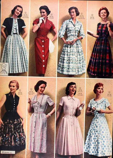 40s Mode, Istoria Modei, Mode Retro, Sears Catalog, 1950 Fashion, Vintage Fashion 1950s, Stil Vintage, Paris Mode, Look Retro
