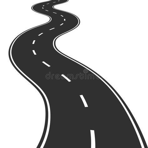 Winding road vector illustration Drawings Of Roads, Road Illustration Design, Road Cartoon, Road Clipart, Cartoon Road, Road Illustration, Road Drawing, Auto Illustration, Road Poster