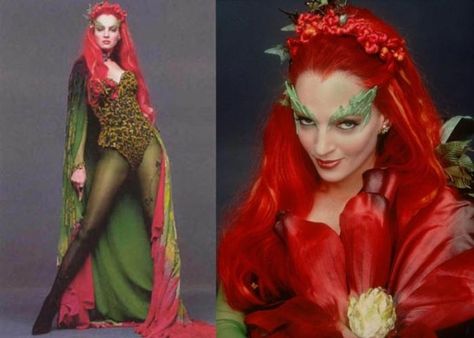 Poison Ivy And Batman, Poison Ivy Costume Diy, Red Hair Halloween Costumes, Uma Thurman Poison Ivy, Poison Ivy Halloween Costume, Dc Poison Ivy, Poison Ivy Cosplay, Harley Quinn Halloween, Poison Ivy Costumes