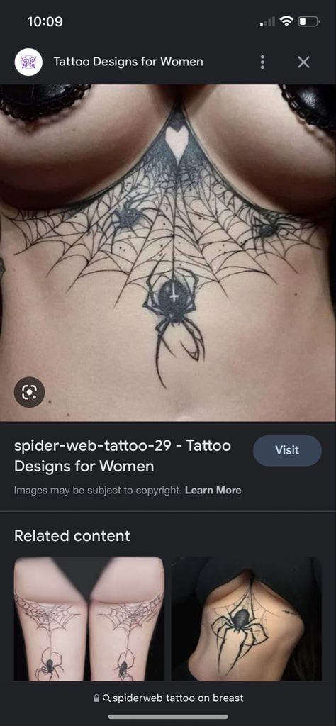 Gothic Stomach Tattoos Women, Goth Belly Tattoo, Goth Womb Tattoo, Sternum Lettering Tattoo, Spiderweb Tattoo Sternum, Sternum Spider Web Tattoo, Alt Stomach Tattoos, Spiderweb Rib Tattoo, Spider Web Tattoo Stomach