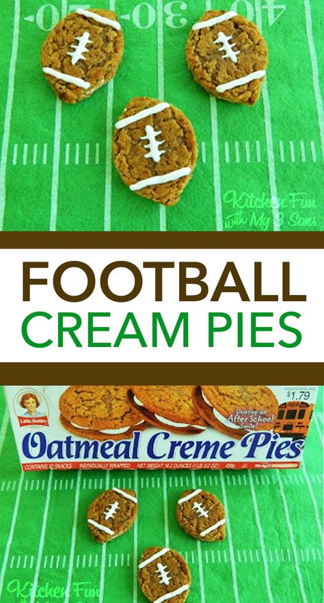 Nutter Butter Football Cookies, Football Pudding Cups, Pie, Dessert For A Football Team, Football Shaped Food Ideas, Football Charcuterie Board Ideas Easy, Team Snack Ideas Football, Football Baked Goods, Football Team Dessert Ideas