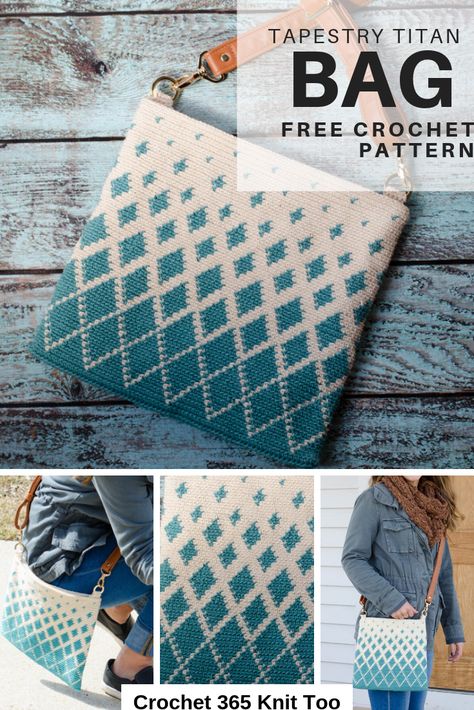 Tapestry Crochet Zipper Pouch, Tapestry Crochet Pouch, Tapestry Crochet Bag Pattern Free, Tapestry Crochet Bag Pattern, Tapestry Bag Crochet, Tapestry Crochet Projects, Crochet Tapestry Bag Pattern Free, Crochet Geometric Pattern, Crochet Bag Projects