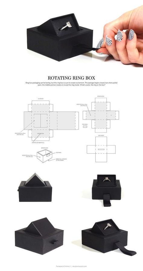 Related image Origami Kutu, Packaging Dielines, Ring Packaging, Jewerly Packaging, Jewelry Packaging Design, Rotating Ring, Jewerly Boxes, Diy Cadeau, Packaging Template