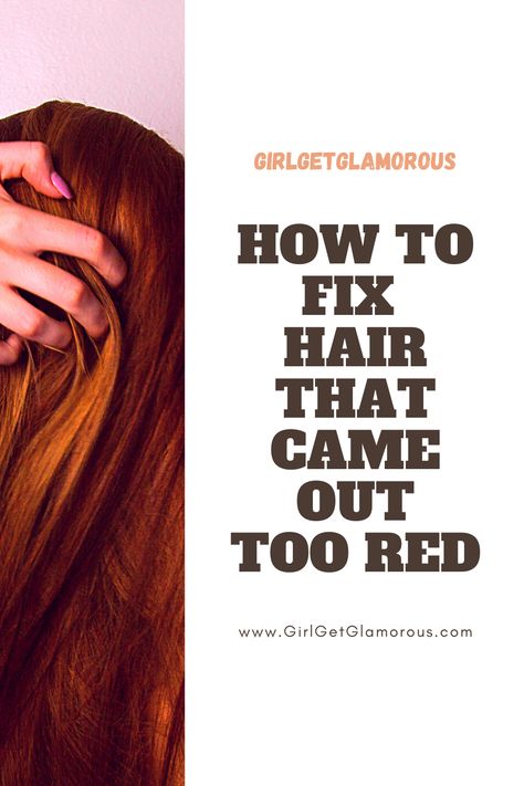 How to Fix Hair that Came out TOO RED! | #colorcorrection #nodye #easy #diy #hair #haircolor #redhair #hairoops #hairtoored #color #dye #red #haircolorinspo  #hairinspo Remove Red Hair Dye From Hair, Red Hair Color Correction, Changing Hair Color From Red To Brown, Best At Home Red Hair Dye, Red To Brunette Hair Before And After, Mixing Red And Brown Hair Dye, How To Remove Red Hair Dye From Hair, Greying Red Hair, How To Lighten Red Dyed Hair