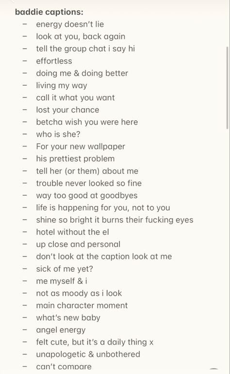 Self Ig Captions, Over It Captions, Self Attitude Caption, If Captions Baddie, Captions Baddie Instagram, Caption Baddie Instagram, Baddie Instagram Bio Ideas, Her Captions Instagram, Bad B Instagram Captions