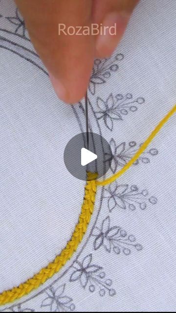 RozaBird on Instagram: "Very pretty neckline embroidery tutorial!
#diy #everyone #reels #trending #content #embroidery #cute #satisfying #fbreelsvideo #stitch #tutorial #reelsfb #viral #facebookreels #support #fbreels #handembroidery #useful #tricks #neck" Couture, Amigurumi Patterns, Embroidered Photo Art, Neckline Embroidery, Embroidered Photo, Embroidery Border, Embroidery Stitches Beginner, Neck Embroidery, Stitch Tutorial