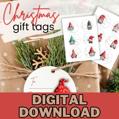 Gnome Gift Tags, Christmas Gift Tags Template, Teacher Gift Tags, Christmas Tags Printable, Christmas Gift Tag, Gift Tag Template, Christmas Gift Tags Printable, Gnome Gift, Gnome Christmas