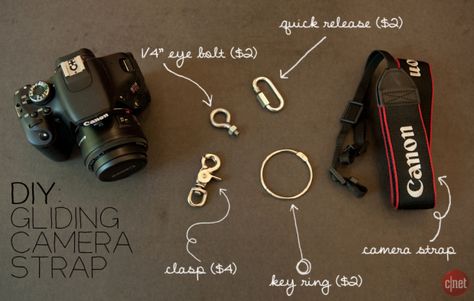 DIY: The $10 gliding camera strap Diy Camera Strap, Nikon Camera Tips, Best Digital Camera, Diy Camera, Gopro Photography, Photo Gear, Leica Camera, Camera Straps, Camera Hacks