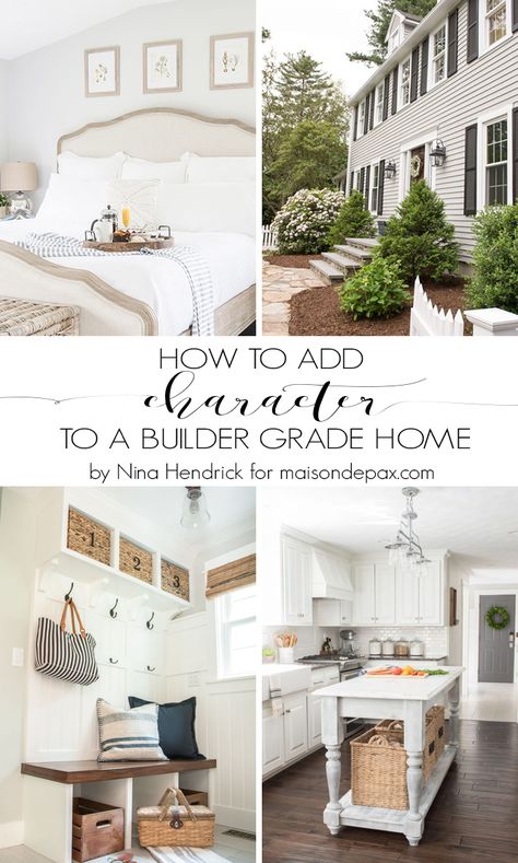 5 Tips for Adding Character to a Builder Grade Home: We can't all live in historic homes, but these tips on how to add character to your builder grade home will not only bring beauty into your space but even add value to your home! Decorate Builder Grade Home, Builder Grade Home Makeover, Adding Upstairs To House, 90s Builder Grade Updates, Adding Value To Your Home, How To Add Character To A New Build, Update Builder Grade Kitchen, Adding Character To A New Build, Updating Builder Grade Home